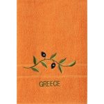 Πετσέτα Προσώπου ( 50cm x 100cm ) Πορτοκαλί με Κλαδί GREECE SilkFashion