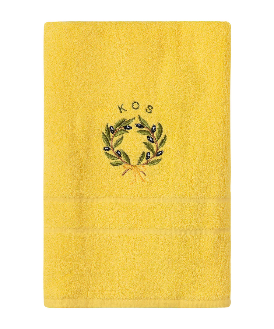 Untitled-3232 Πετσέτα Προσώπου ( 50cm x 100cm ) Κίτρινο με Στεφάνι ΚΩΣ SilkFashion - Image 1