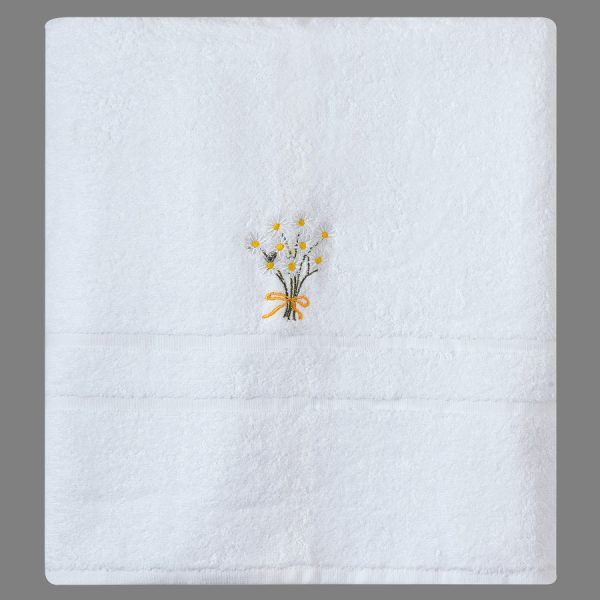 Πετσέτα Σώματος ( 100cm x 150cm ) Λευκό Χαμομήλι SilkFashion