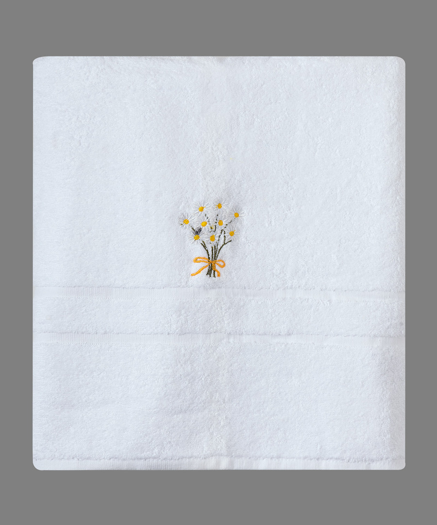Untitled-3237 Πετσέτα Σώματος ( 100cm x 150cm ) Λευκό Χαμομήλι SilkFashion - Image 1