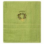 Πετσέτα Σώματος ( 70cm x 140cm ) Πράσινο με Στεφάνι ΡΟΔΟΣ SilkFashion