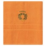 Πετσέτα Προσώπου ( 50cm x 100cm ) Πορτοκαλί με Στεφάνι ΡΟΔΟΣ SilkFashion