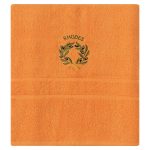 Πετσέτα Σώματος ( 70cm x 140cm ) Πορτοκαλί με Στεφάνι ΡΟΔΟΣ SilkFashion