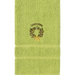 Πετσέτα Προσώπου (50cm x 100cm) Πράσινο με Στεφάνι ΣΑΝΤΟΡΙΝΗ SilkFashion