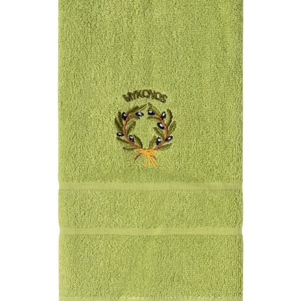 Πετσέτα Σώματος ( 70cm x 140cm ) Πράσινο με στεφάνι ΜΥΚΟΝΟΣ SilkFashion