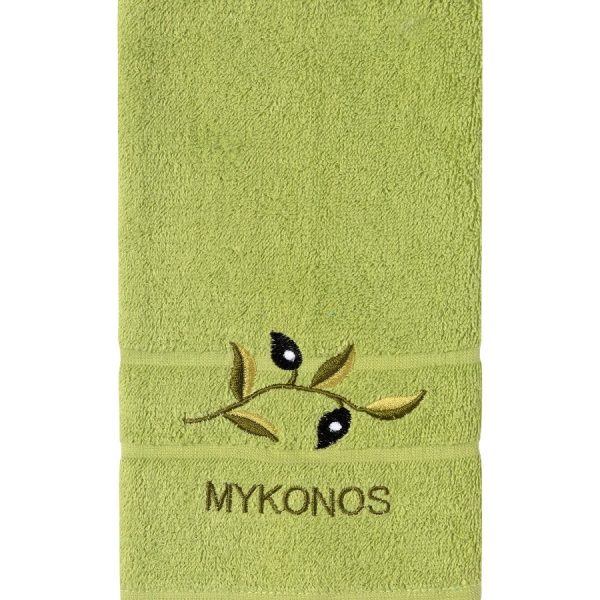 Πετσέτα Προσώπου (50cm x 100cm) Πράσινο με Κλαδί ΜΥΚΟΝΟΣ SilkFashion