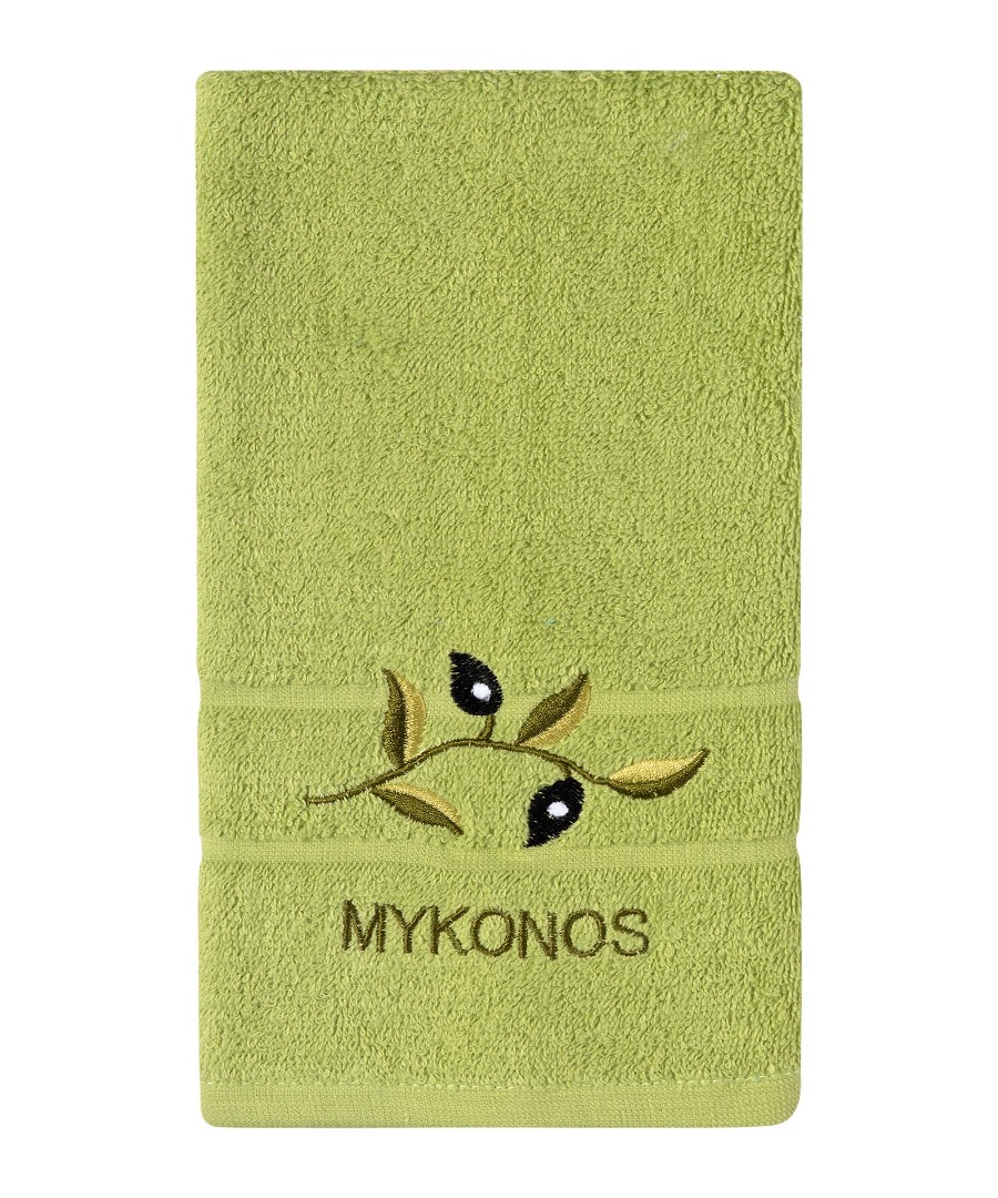 Untitled-3286 Πετσέτα Προσώπου (50cm x 100cm) Πράσινο με Κλαδί ΜΥΚΟΝΟΣ SilkFashion - Image 1