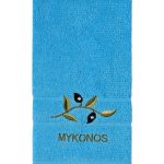 Πετσέτα Προσώπου (50cm x 100cm) Μπλε με Κλαδί ΜΥΚΟΝΟΣ SilkFashion