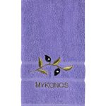 Πετσέτα Προσώπου (50cm x 100cm) Μωβ με Κλαδί ΜΥΚΟΝΟΣ SilkFashion