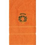 Πετσέτα Προσώπου (50cm x 100cm) Πορτοκαλί με Στεφάνι ΜΥΚΟΝΟΣ SilkFashion