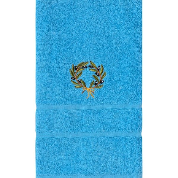 Πετσέτα Προσώπου ( 50cm x 100cm ) Μπλε με στεφάνι SilkFashion