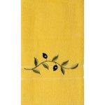 Πετσέτα Προσώπου ( 50cm x 100cm ) Κίτρινο με κλαδί SilkFashion