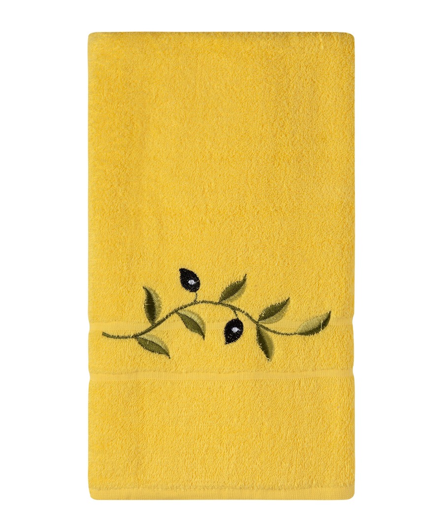 Untitled-3293 Πετσέτα Προσώπου ( 50cm x 100cm ) Κίτρινο με κλαδί SilkFashion - Image 1