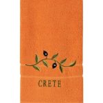 Πετσέτα Προσώπου (50cm x 100cm) Πορτοκαλί με Κλαδί ΚΡΗΤΗ SilkFashion