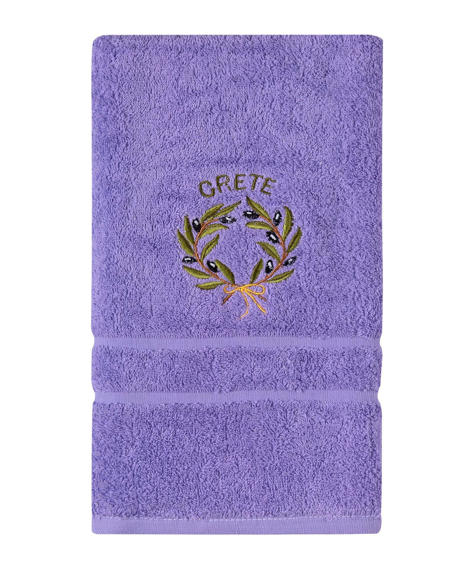 Untitled-3297 Πετσέτα Προσώπου ( 50cm x 100cm ) Μωβ με στεφάνι ΚΕΡΚΥΡΑ SilkFashion - Image 1