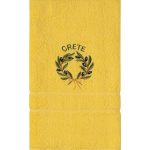 Πετσέτα Προσώπου (50cm x 100cm) Κίτρινο με Στεφάνι ΚΡΗΤΗ SilkFashion