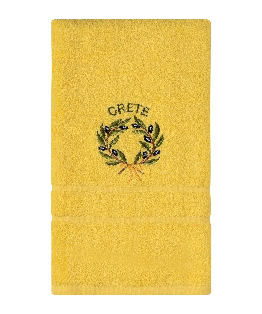 Untitled-3298 Πετσέτα Σώματος ( 70cm x 140cm ) Κίτρινο με στεφάνι ΚΡΗΤΗ SilkFashion - Image 1