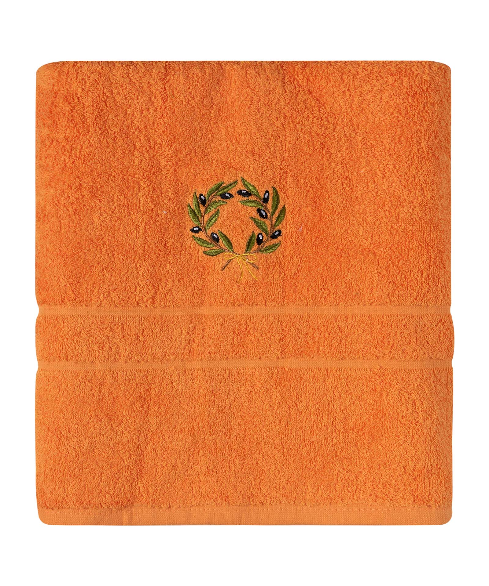 Untitled-3299 Πετσέτα Προσώπου ( 50cm x 100cm ) Πορτοκαλί με στεφάνι SilkFashion - Image 1