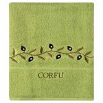 Πετσέτα Σώματος ( 70cm x 140cm ) Πράσινο με κλαδί ΚΕΡΚΥΡΑ SilkFashion