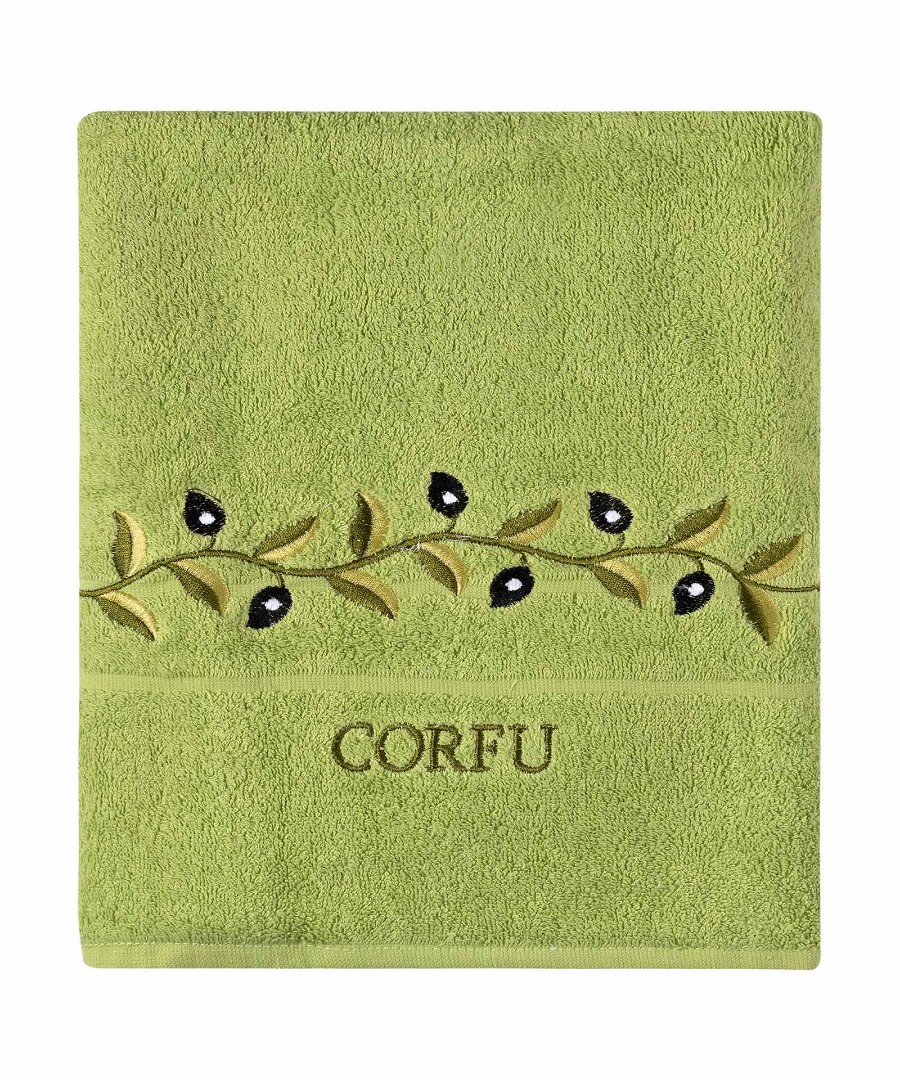 Untitled-3300 Πετσέτα Σώματος ( 70cm x 140cm ) Πράσινο με κλαδί ΚΕΡΚΥΡΑ SilkFashion - Image 1