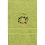Πετσέτα Προσώπου ( 50cm x 100cm ) Πράσινο με στεφάνι ΚΕΡΚΥΡΑ SilkFashion