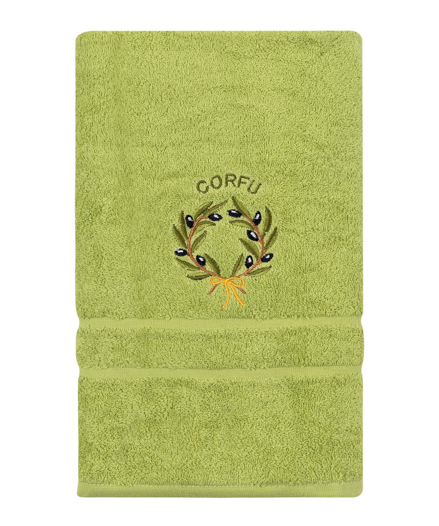 Untitled-3308 Πετσέτα Σώματος ( 70cm x 140cm ) Πράσινο με στεφάνι ΚΕΡΚΥΡΑ SilkFashion - Image 1