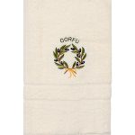 Πετσέτα Προσώπου ( 50cm x 100cm ) Εκρού με στεφάνι ΚΕΡΚΥΡΑ SilkFashion