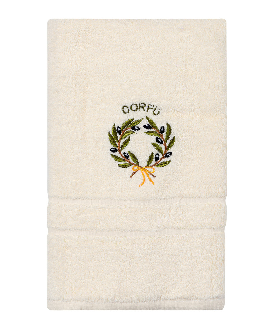 Untitled-3309 Πετσέτα Σώματος ( 70cm x 140cm ) Εκρού με στεφάνι ΚΕΡΚΥΡΑ SilkFashion - Image 1