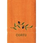 Πετσέτα Σώματος ( 70cm x 140cm ) Πορτοκαλί με κλαδί ΚΕΡΚΥΡΑ SilkFashion