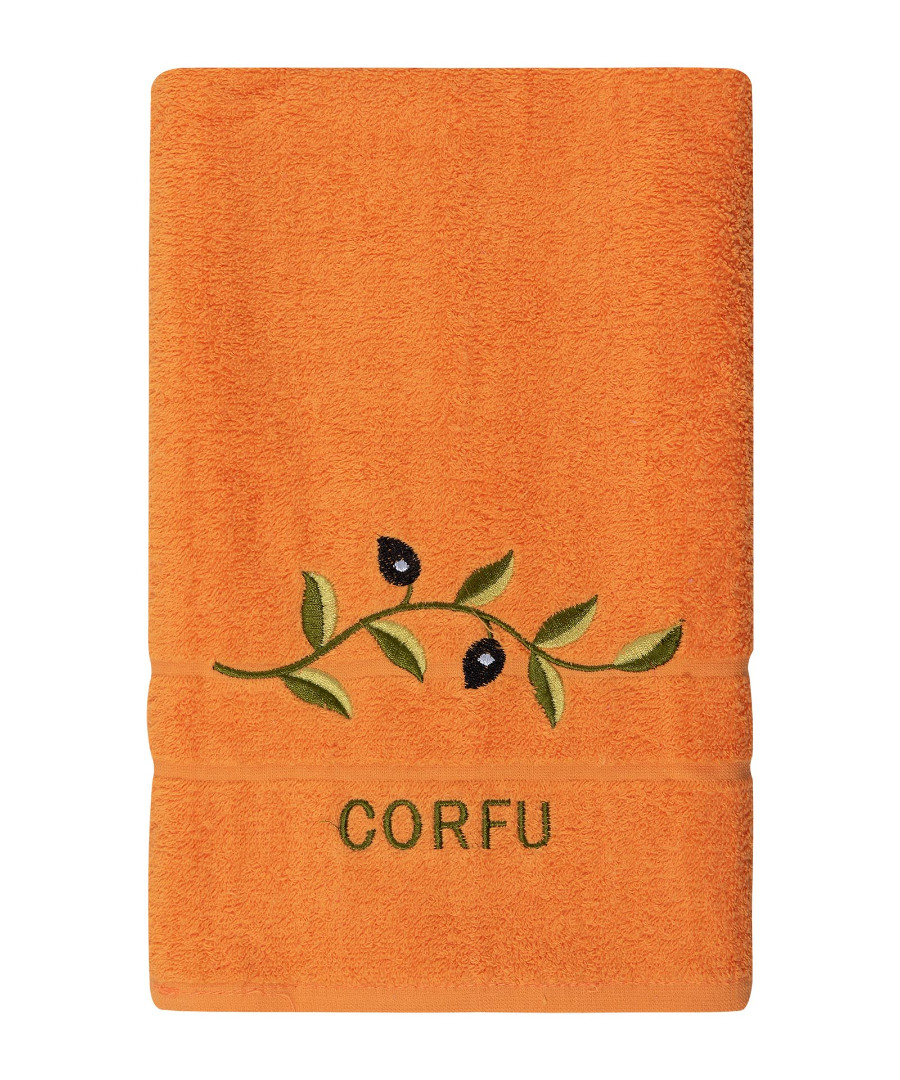 Untitled-3312 Πετσέτα Σώματος ( 70cm x 140cm ) Πορτοκαλί με κλαδί ΚΕΡΚΥΡΑ SilkFashion - Image 1