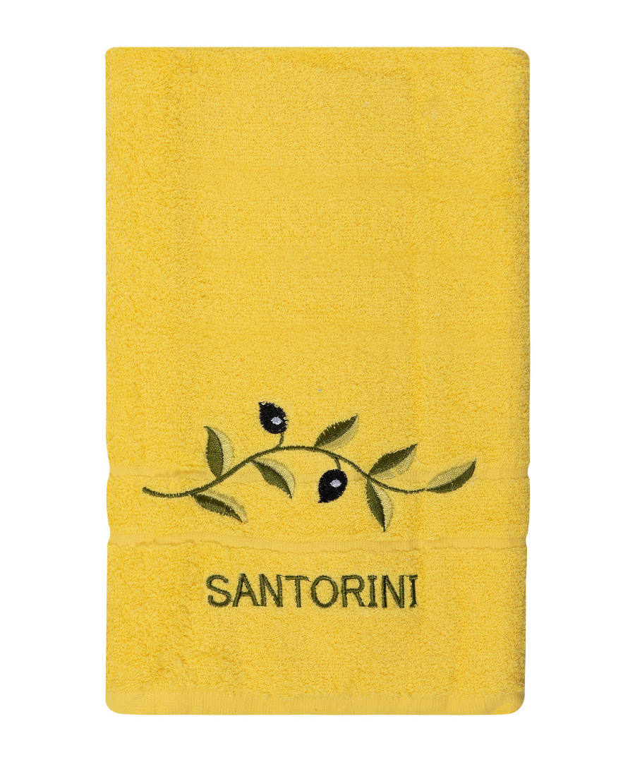 Untitled-3314 Πετσέτα Προσώπου (50cm x 100cm) Κίτρινο με Κλαδί ΣΑΝΤΟΡΙΝΗ SilkFashion - Image 1