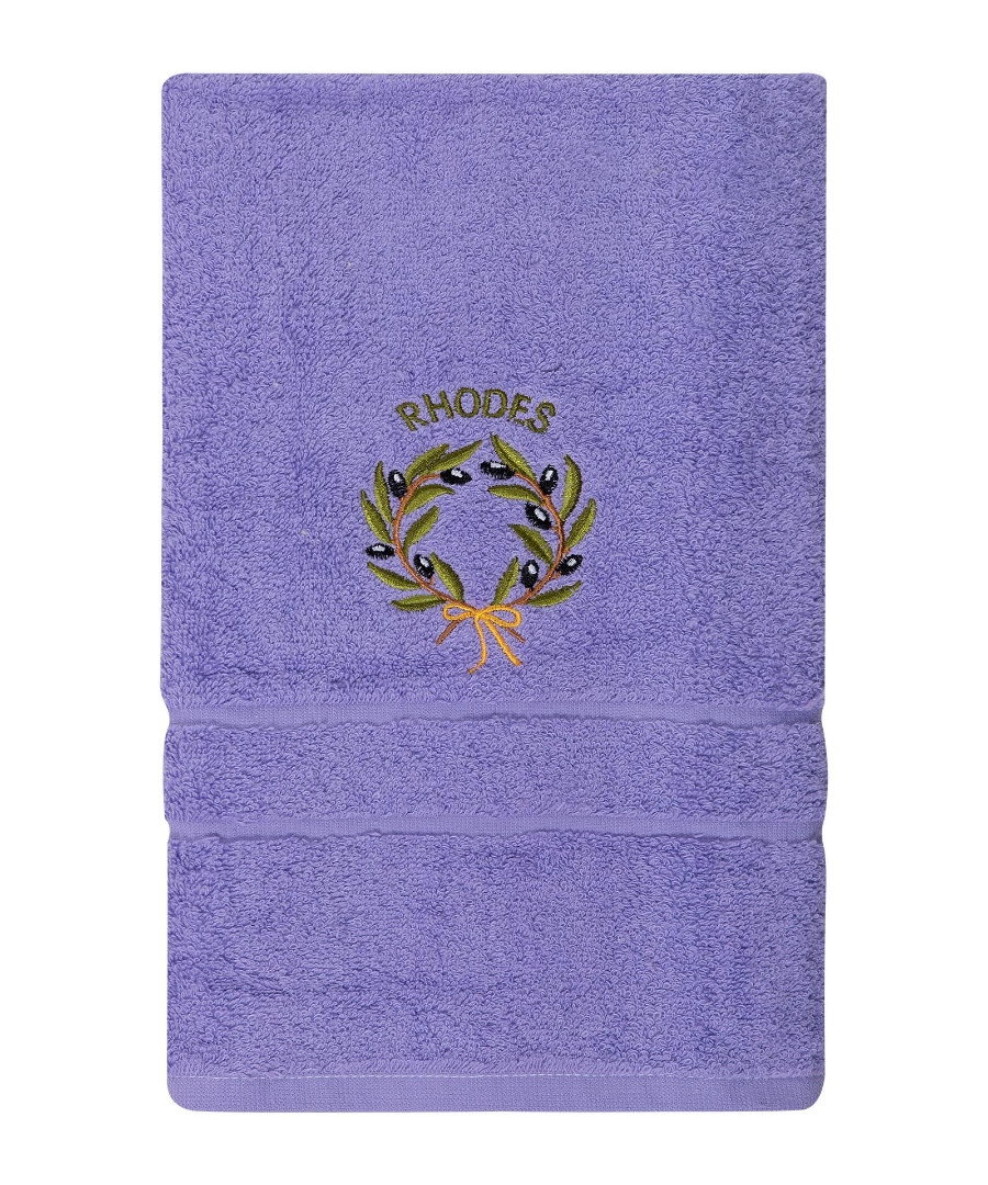 Untitled-3315 Πετσέτα Προσώπου ( 50cm x 100cm ) Μωβ με Στεφάνι ΡΟΔΟΣ SilkFashion - Image 1