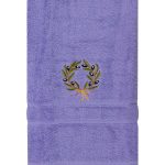 Πετσέτα Προσώπου ( 50cm x 100cm ) Μωβ με στεφάνι SilkFashion