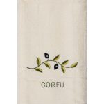 Πετσέτα Σώματος ( 70cm x 140cm ) Εκρού με κλαδί ΚΕΡΚΥΡΑ SilkFashion