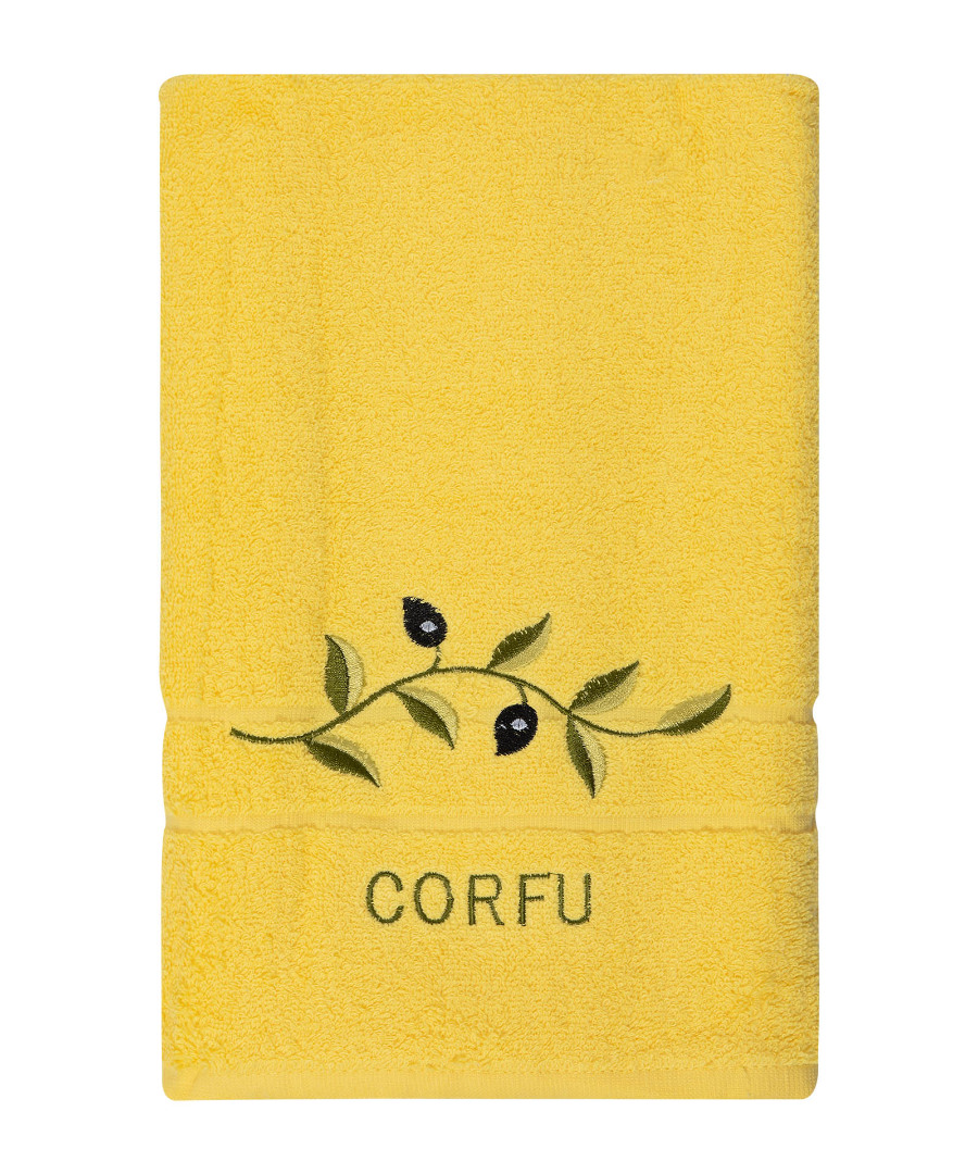 Untitled-3321 Πετσέτα Σώματος ( 70cm x 140cm ) Κίτρινο με κλαδί ΚΕΡΚΥΡΑ SilkFashion - Image 1