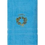 Πετσέτα Προσώπου ( 50cm x 100cm ) Μπλε με στεφάνι ΚΕΡΚΥΡΑ SilkFashion