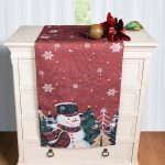 Χριστουγεννιάτικη Τραβέρσα με στάμπα (45cm x 170cm) ks2025-4 SilkFashion