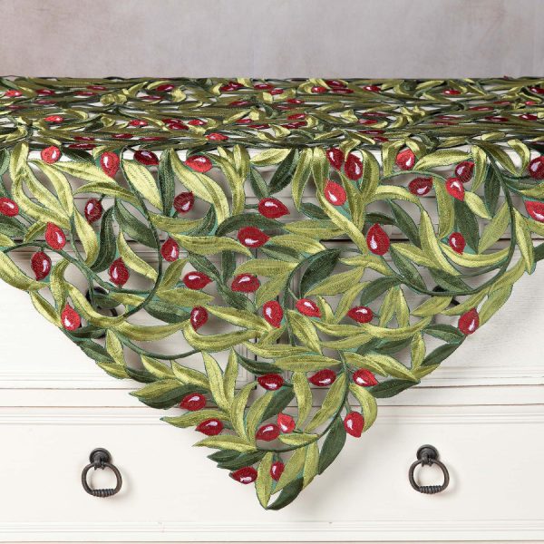 Καρέ 2352 (85cm x 85cm) κόκκινη ελιά SilkFashion