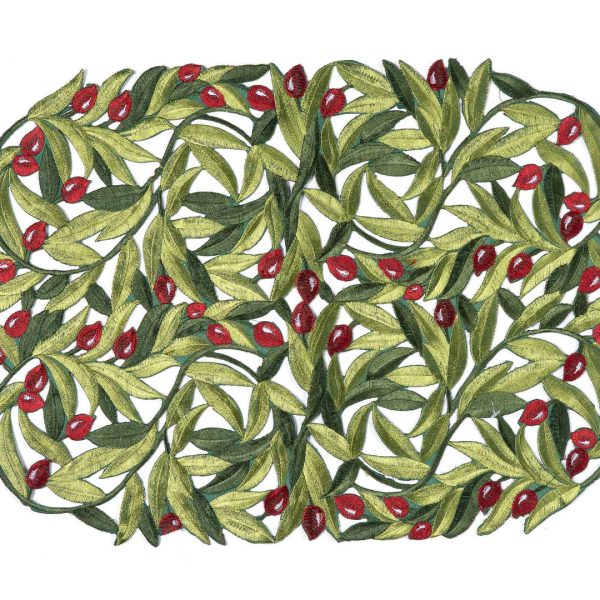 Σουπλά 2352 (35cm x 50cm) κόκκινη ελιά oval SilkFashion