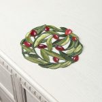 Σουβέρ 2352 (15cm) κόκκινη ελιά SilkFashion