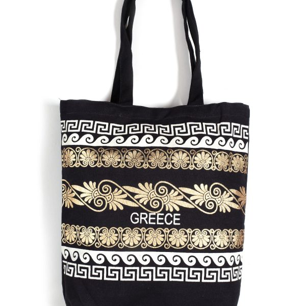 Τσάντα καραβόπανο (40cm x 40cm x 10cm) gold 5 GREECE SilkFashion