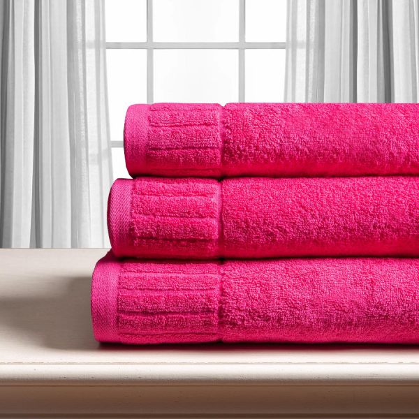 Βαμβακερή πετσέτα ΜΕΛΩΔΙΑ 600gsm (75cm x 150cm) φούξια SilkFashion