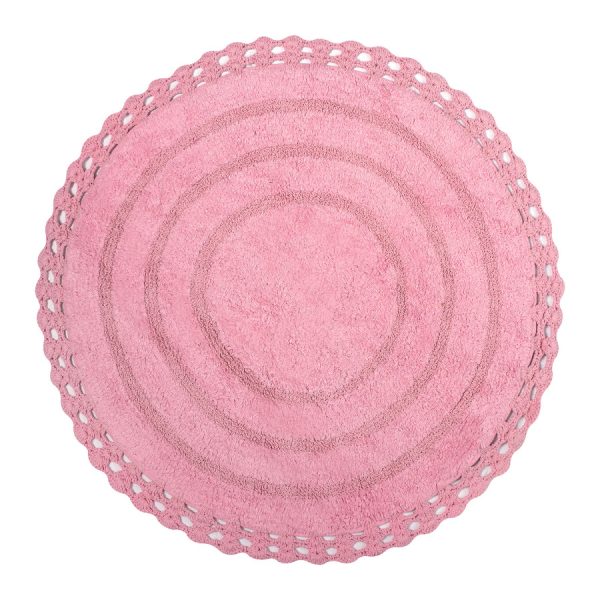 Πατάκι στρογγυλό ( 70cm ) ρόζ SilkFashion