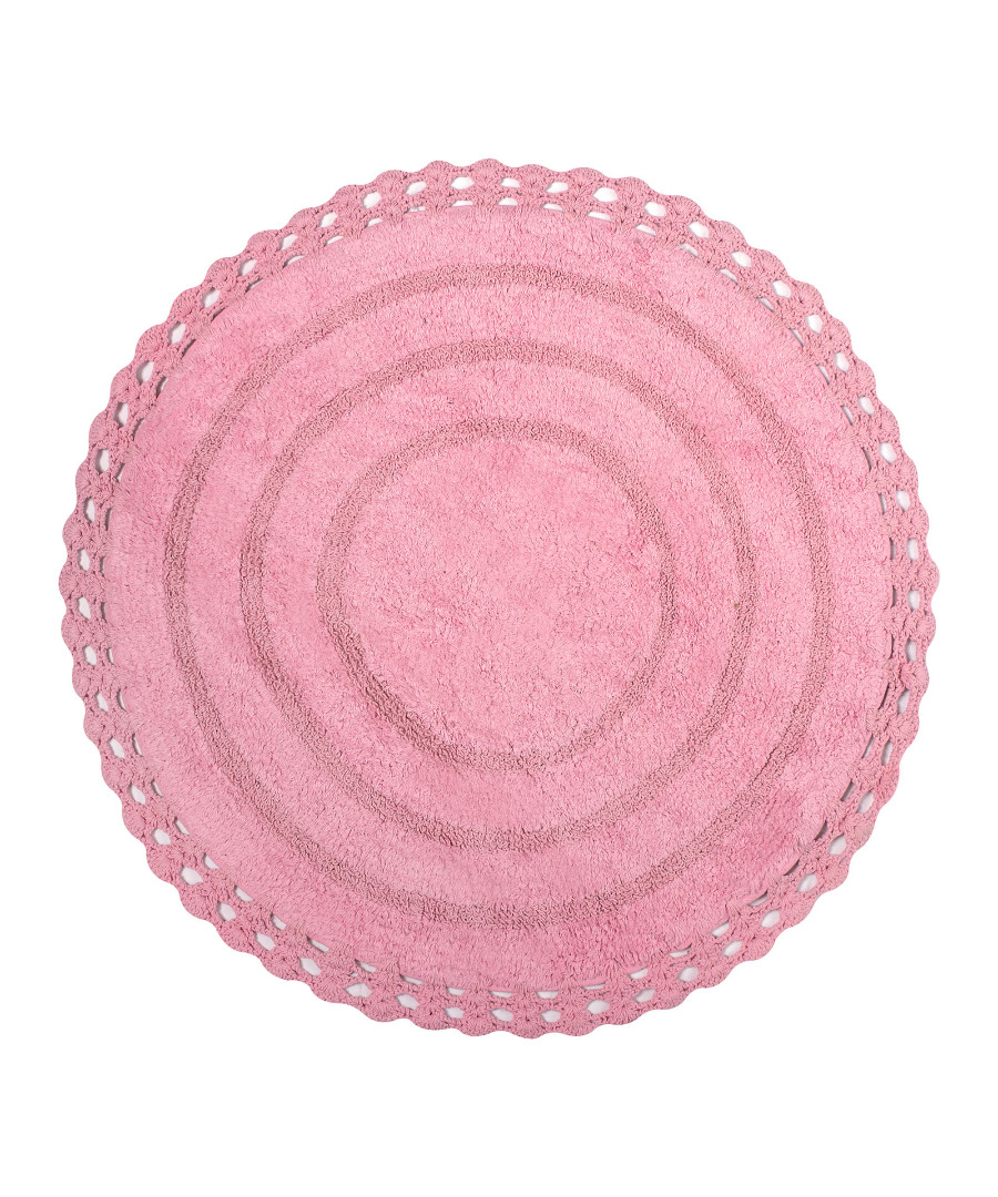 Untitled-4068 Πατάκι στρογγυλό ( 70cm ) ρόζ SilkFashion - Image 1