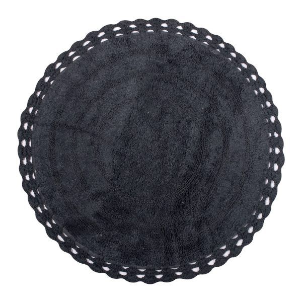 Πατάκι στρογγυλό ( 70cm ) ανθρακί SilkFashion