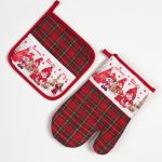 Χριστουγεννιάτικο σετ γάντι με πιάστρα (19cm x 19cm / 19cm x 29cm) 7-2 SilkFashion