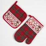 Χριστουγεννιάτικο σετ γάντι με πιάστρα (19cm x 19cm / 19cm x 29cm) 7-1 SilkFashion