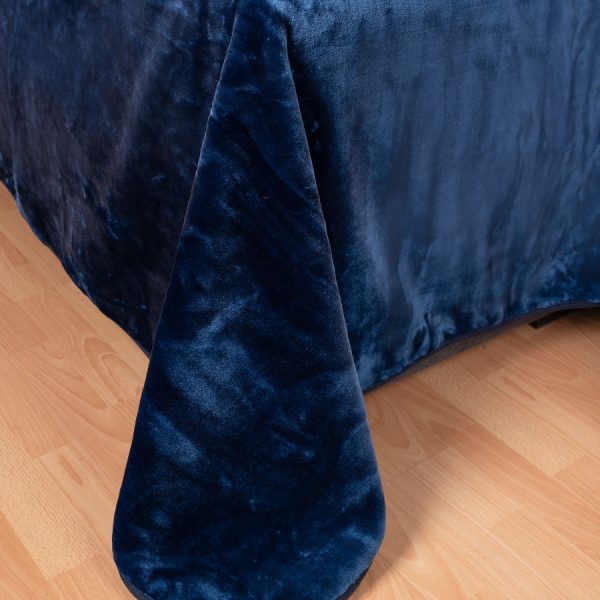 Βελουτέ κουβέρτες (160cm x 220cm) μπλέ SilkFashion