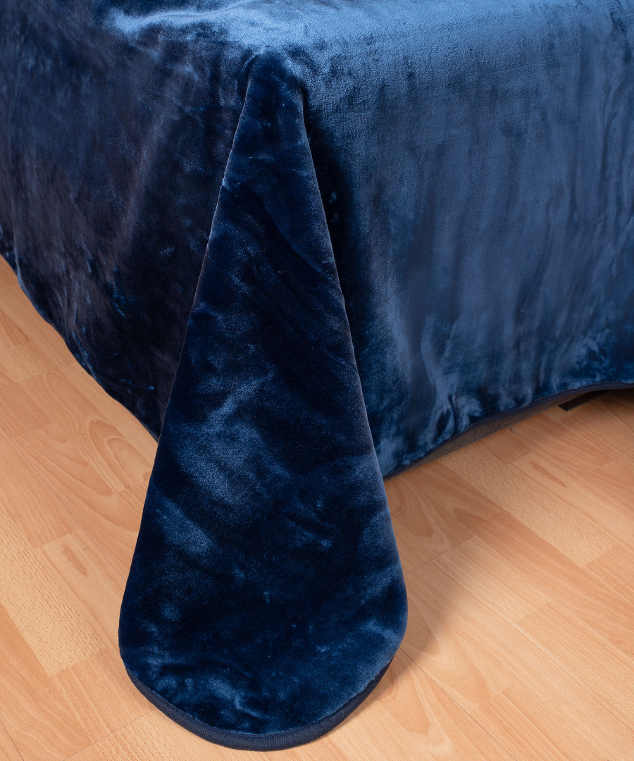 Untitled-4185-1 Βελουτέ κουβέρτες (160cm x 220cm) μπλέ SilkFashion - Image 1