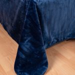 Βελουτέ κουβέρτες (220cm x 240cm) μπλέ SilkFashion